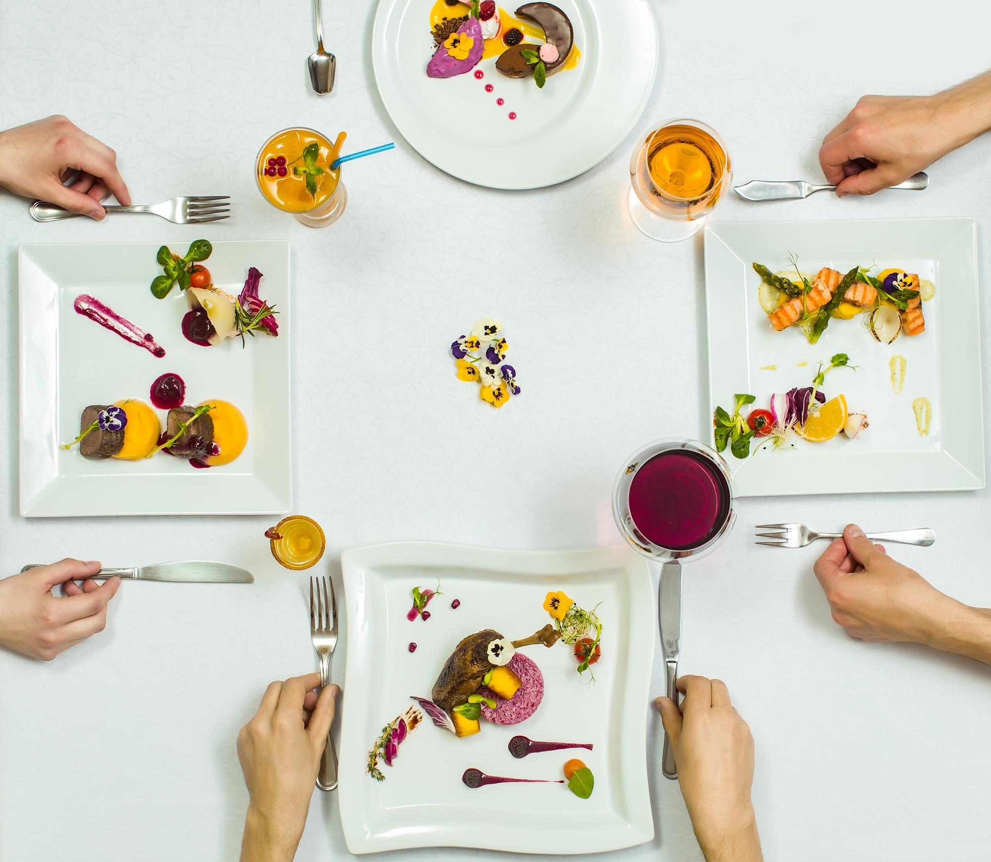 Participants tasting at table